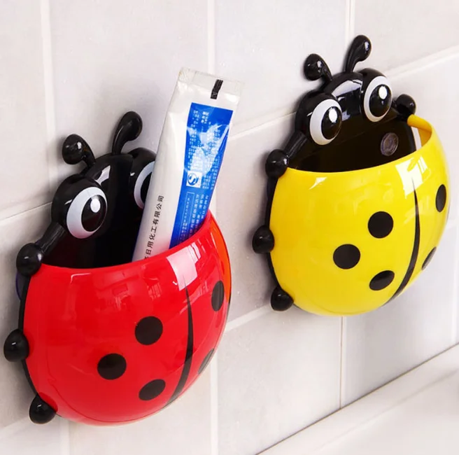 Cheap ladybug shaped kids toothbrush holder / Wall Mounted Bathroom Kids Toothbrush Cup / toothpaste Toothbrush Holder