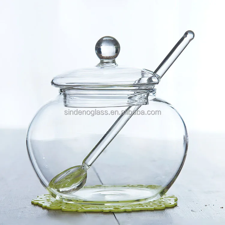 Condiment Pot Seasoning Glass Container Spice Glass Jar Salt Sugar Bowl Pepper Coffee Storage Organizer with Serving Spoon