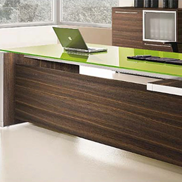 latest simple design modern desk workstation high gloss glass top office computer table