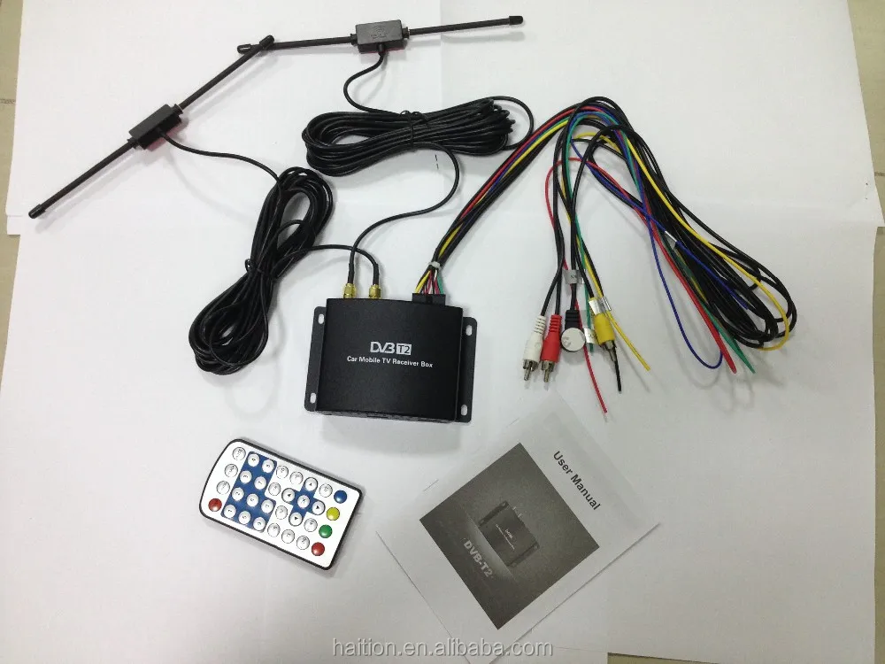 car digital DVB T2 tv tuner tv receiver tv box with 4 antennas 1080p HD PVR