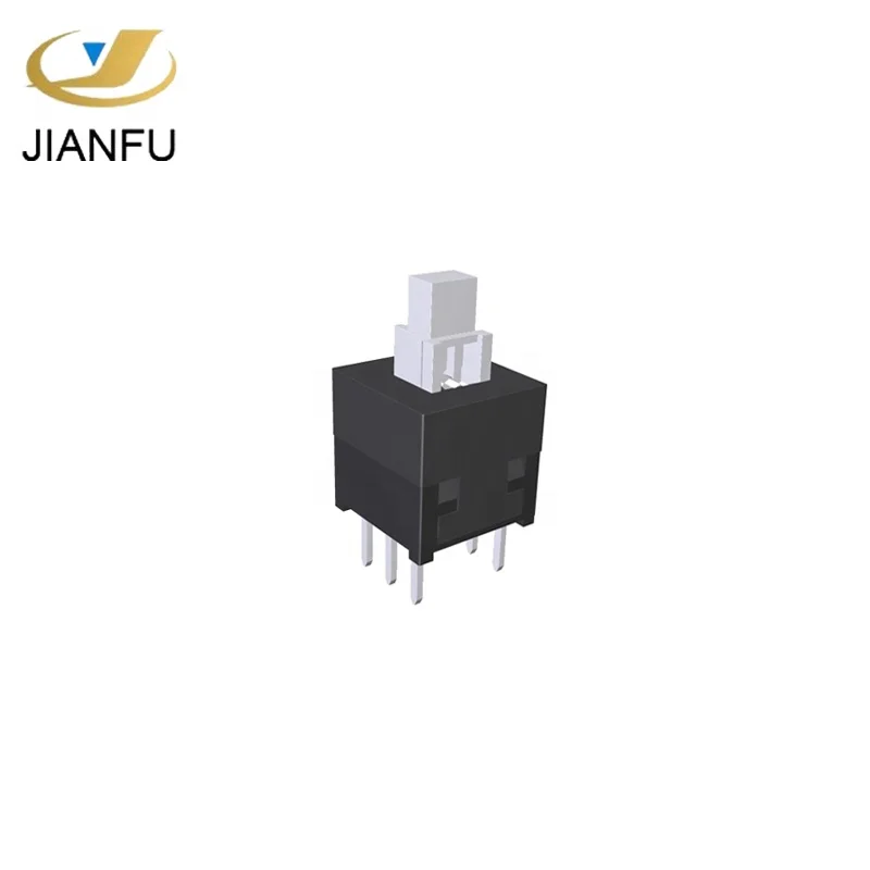 8,5x8,5 6 pin белая кнопка пластик универсальный на выключенном выключателе