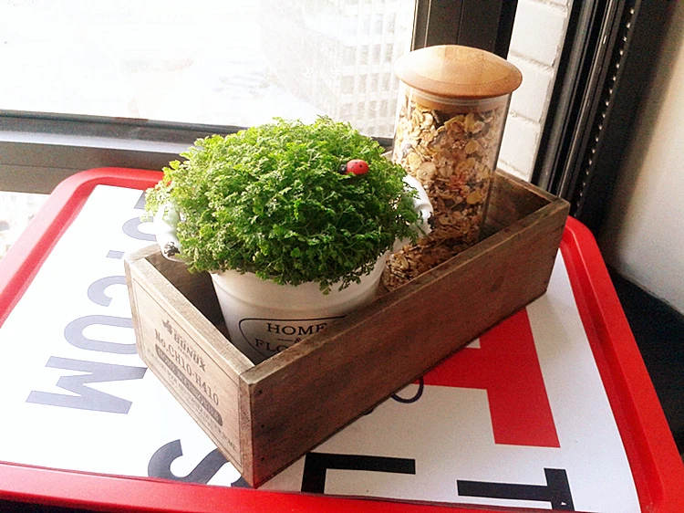 Custom made without lid Vintage Sundries Storage Table Wooden Crate Box