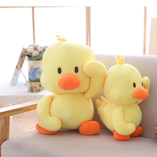 
High quality plush toys Promotion cute soft plush stuffed yellow duck toys 
