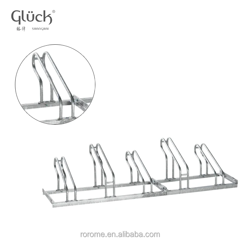 Public 5 slots bicycle holder stand custom steel bike car parking rack
