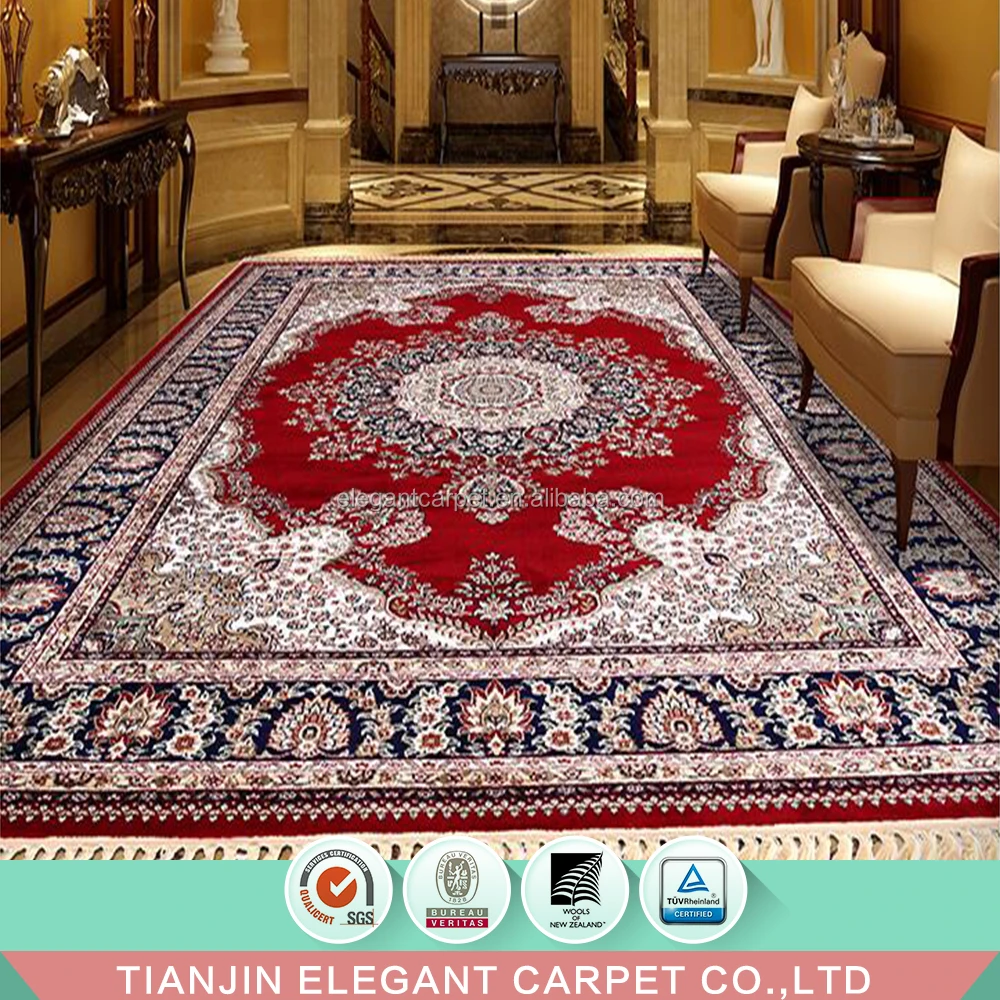 machine made jacquard persian pattern silk viscose carpet