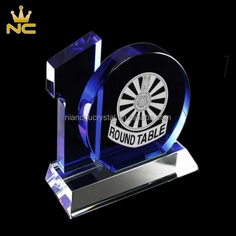Blue Crystal Trophy Corporate Award Business 10 Year Anniversary Gift