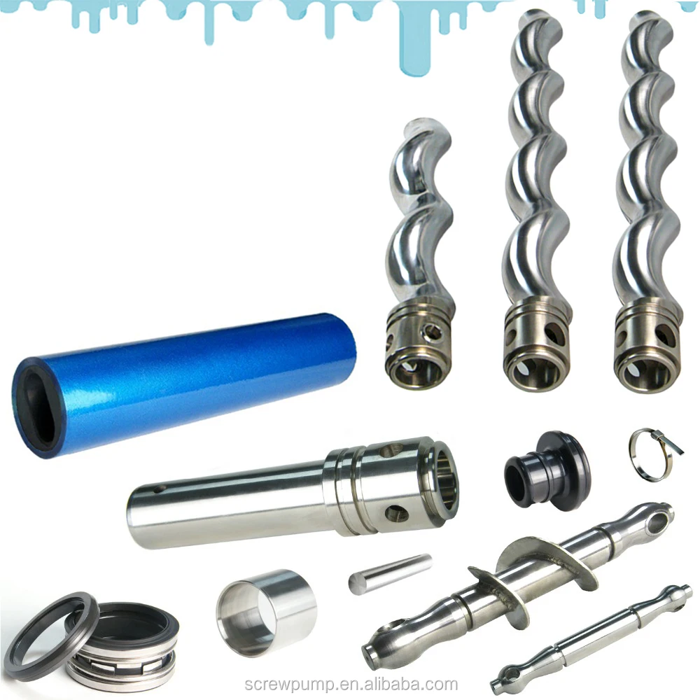 
Статор насоса с одним винтом, ротор, соединительный стержень, приводной вал, направляющая втулка, Резиновая оболочка, Подпорная втулка 