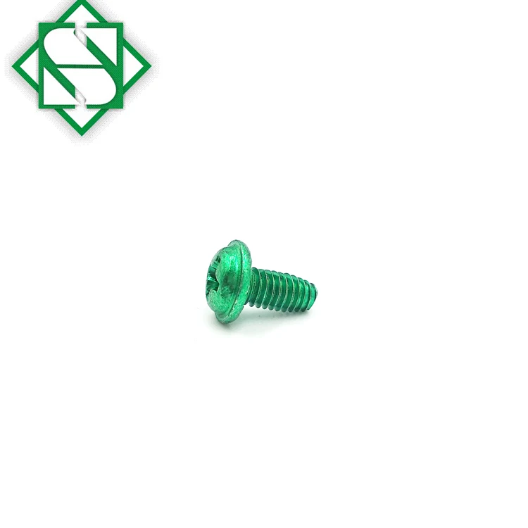 Triangle Screw With Pan Head anit skid with Green Zinc Plated