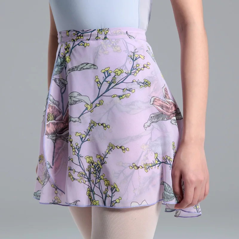 118143014 Baiwu Wrap Pull On Ballet Skirt Floral  Chiffon  Ballet Dance Dress Adult