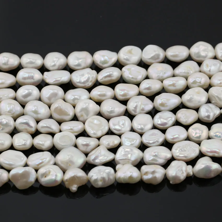 10x12mm white color irregular keshi reborn freshwater natural pearls