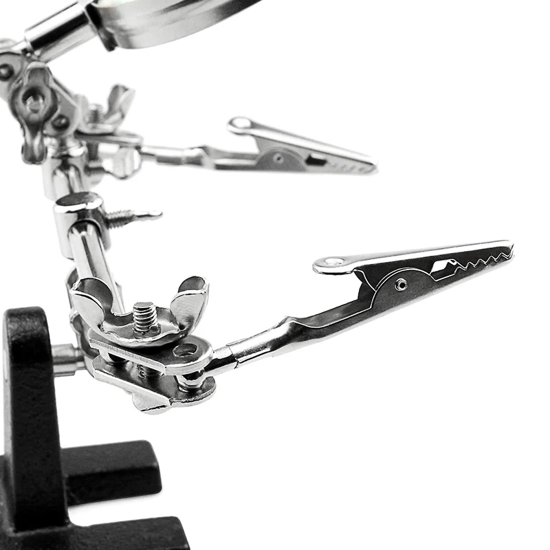 Hand Auxiliary Clamp Alligator Clip Stand Desk Magnifier