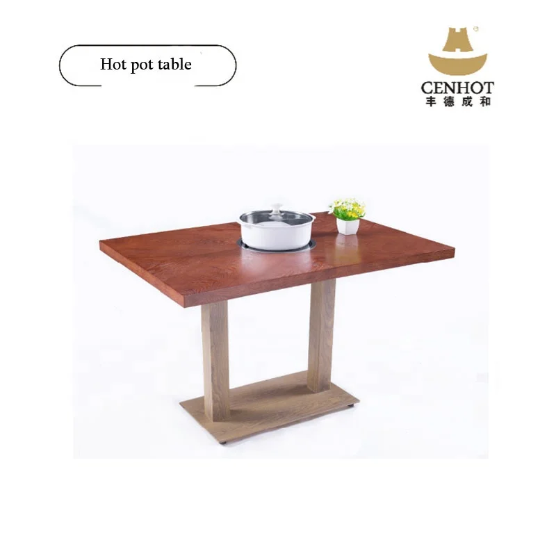 Коммерческий квадратный горячий горшок CENHOT, индукционная плита, стол для ресторана со встроенным мраморным кварцевым цепочным столом для ресторана