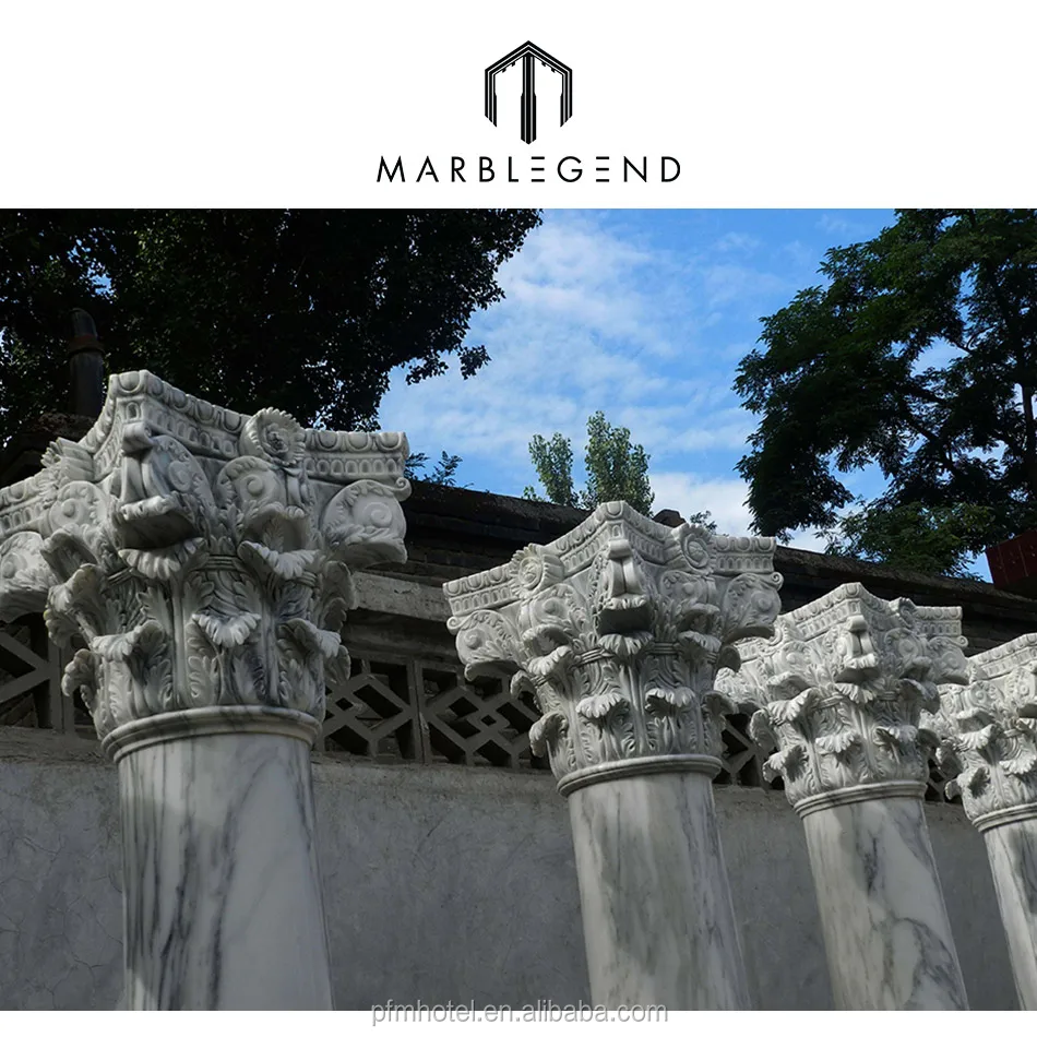 PFM entrance gate round pillar designs marble stone column pillar for sale