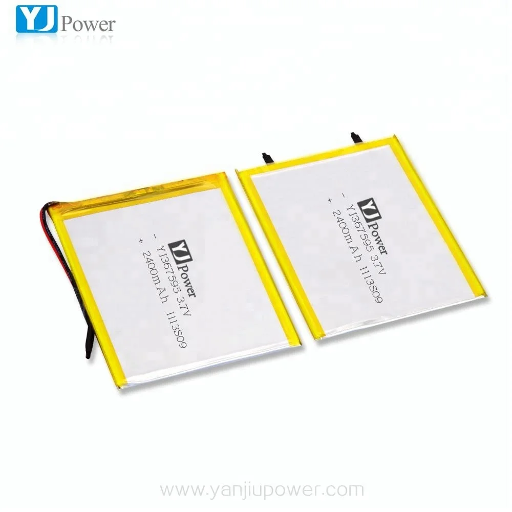 3,7 v 367595 2400mah перезаряжаемый литий-полимерный аккумулятор для светодиодной подсветки