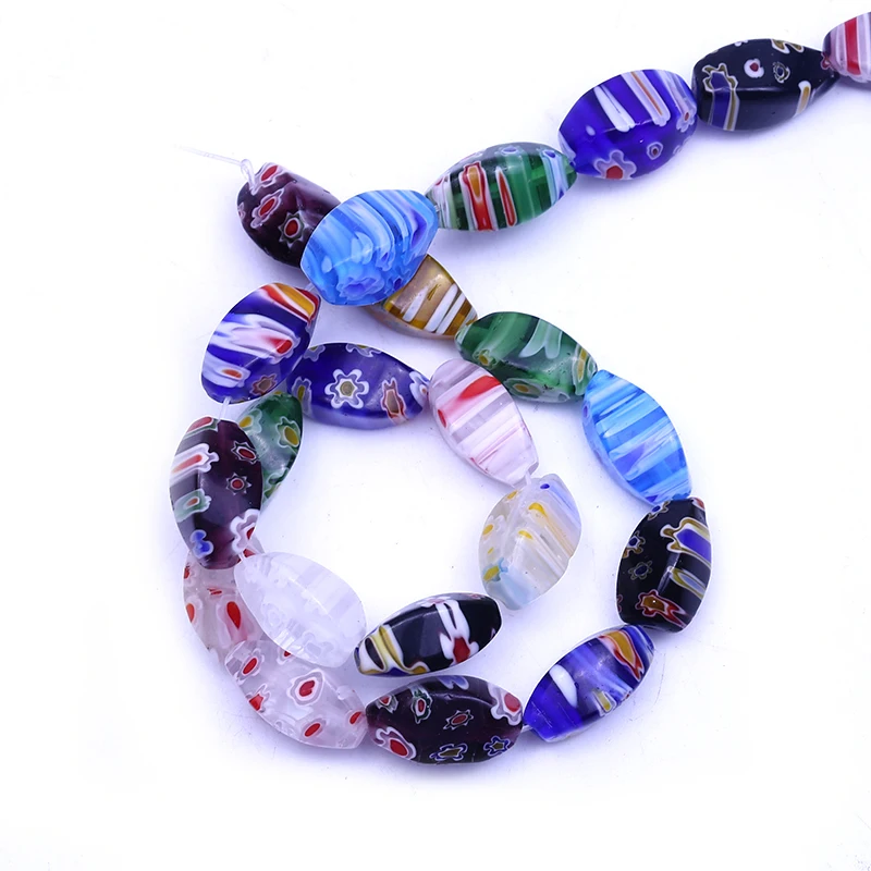XULIN lampwork stone hollow facet twist millefiori beads