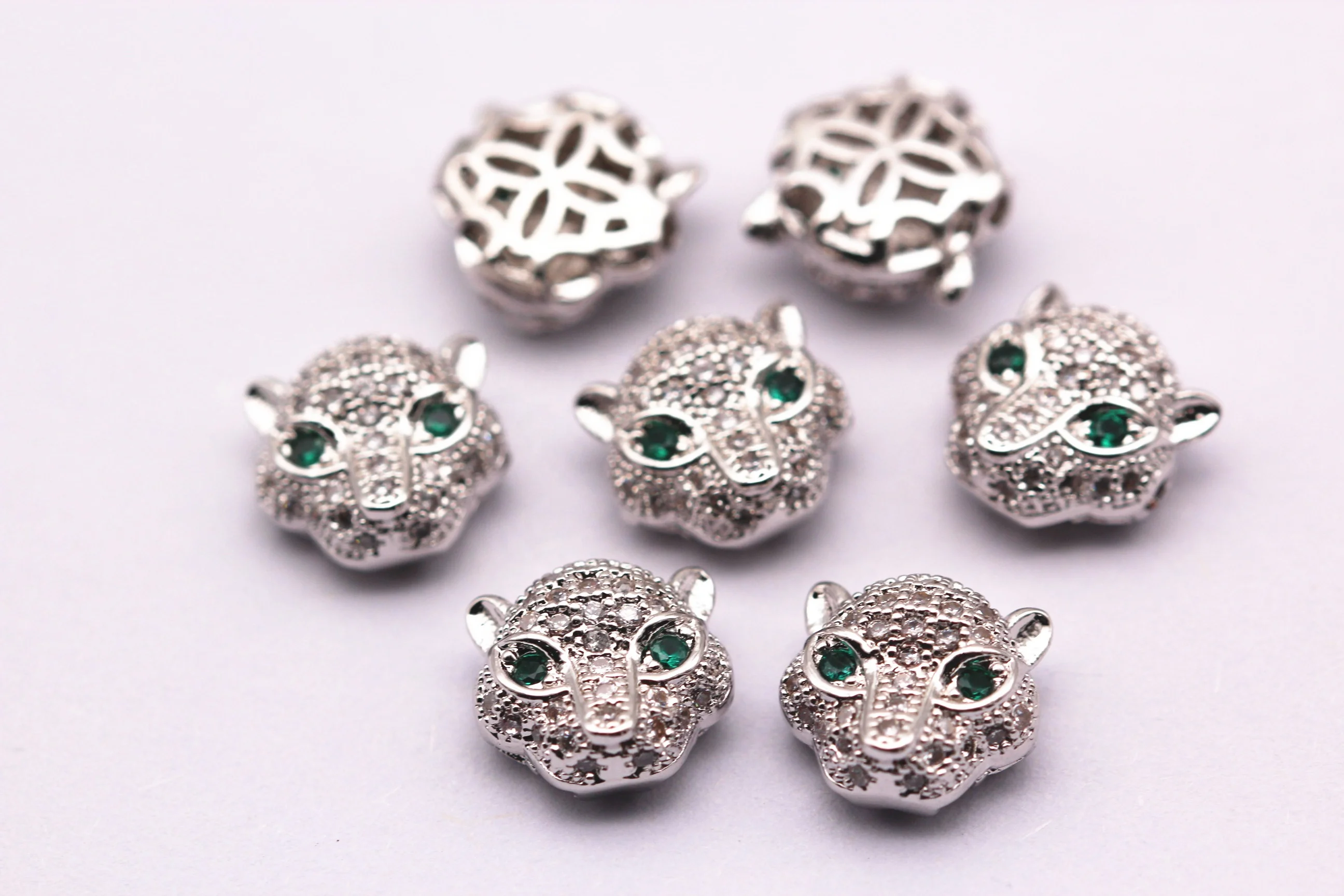 Silver Plated Mirco Pave Clear Zircon Pendant Custom Stamped Metal Charms