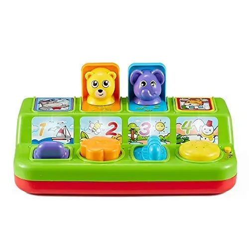 Cartoon Animal Keyboard Piano Toy - Battery Operated Musical Toy with Pop-Up Animals for Toddlers