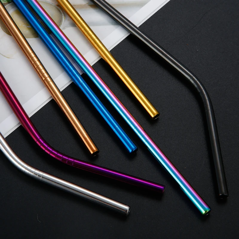 Approved Custom Reusable 304 Stainless Steel Metal Drinking Rvs Titanium Straw Case Set