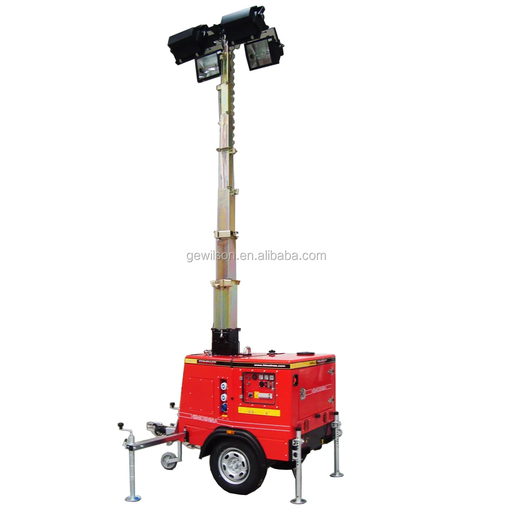 9m Hydraulic Mast Portable Diesel Engine Spotlights Light Tower