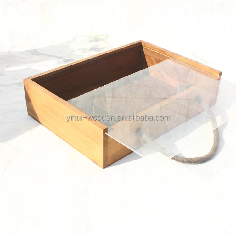 
Handle box wooden box with Acrylic lids 