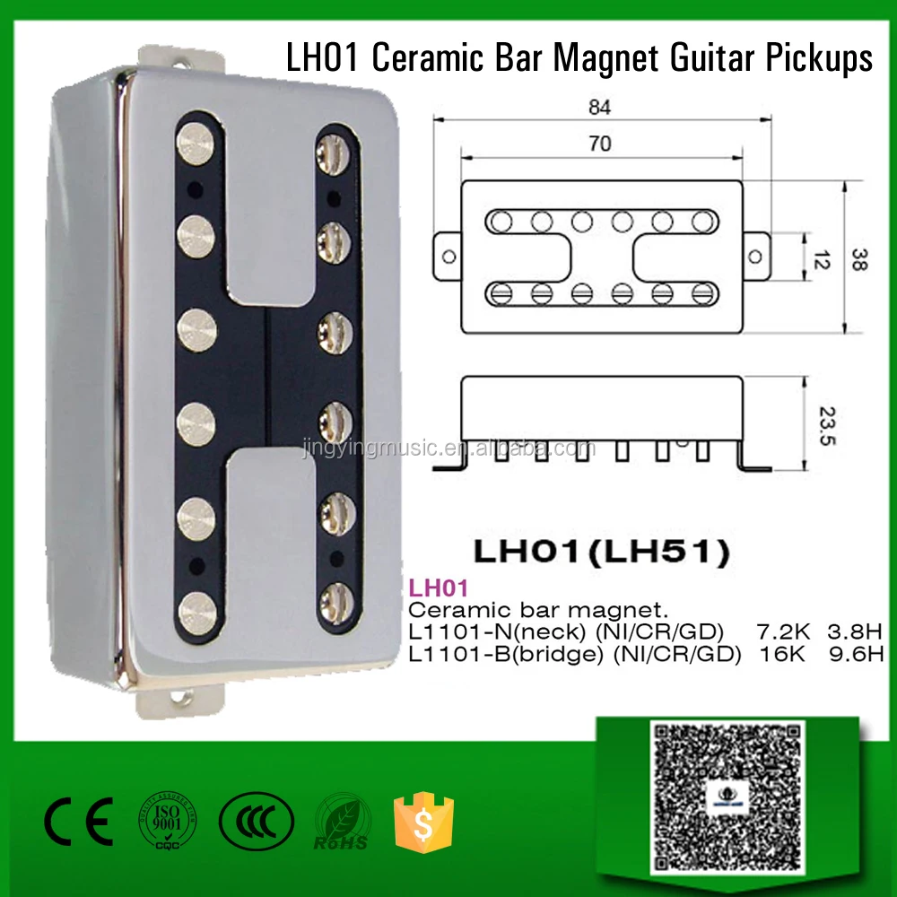 Wholesale Electric Guitar and Bass Pickups Series, LH01 Ceramic Bar Magnet Guitar Pickups