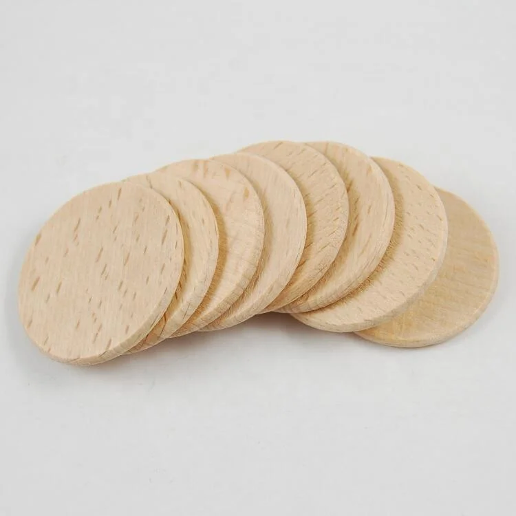 Wholesale Diy Crafts Accessories Diy Unfinished Wood Slices 37mm Beech Wood Round Slice