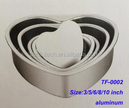 Heart Shape Aluminum Portable Cake Molde In Different Size