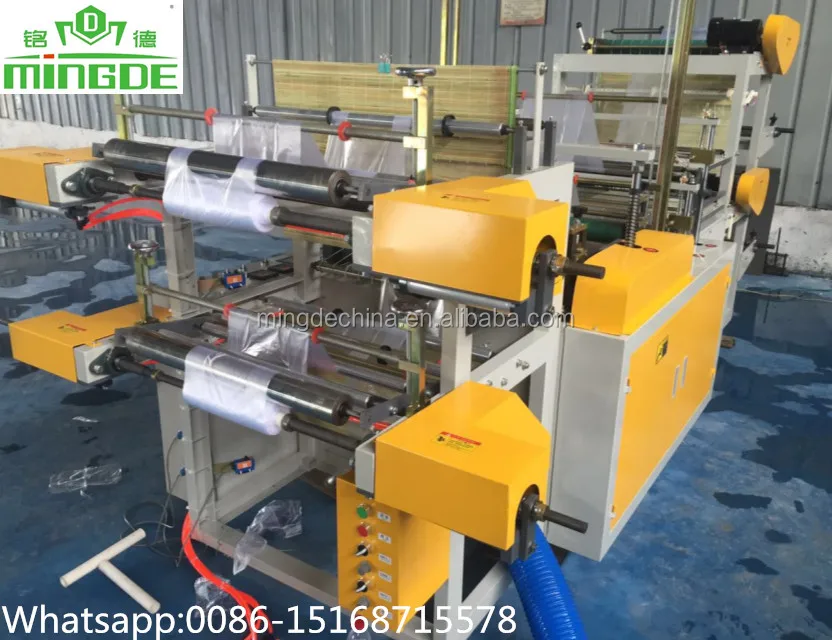 Double layer high speed make vest flat rolling bags machine plastic pe biodegradable polythen t-shirt roll bag making machine