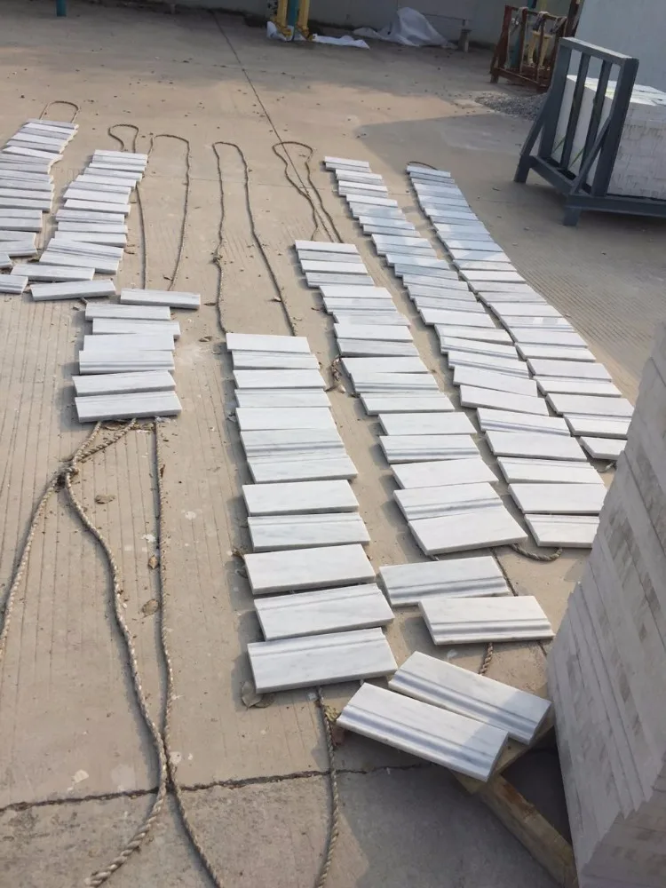 Carrara white marble pencil trimming