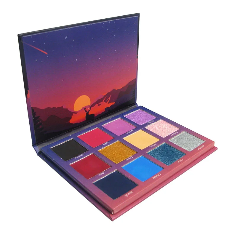 Custom your own brand makeup eyeshadow cosmetics oem glitter eye shadow palette