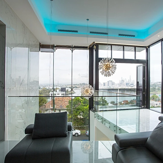 Balcony Railing and Glass Design Stainless Steel Standoff Glass Balustrade