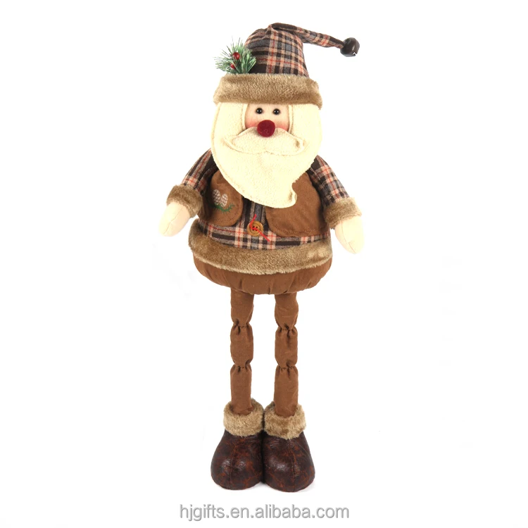 
Hot custom plush christmas extendable santa claus doll with adjustable legs 