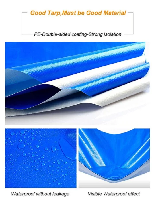 Heavy Duty PE Tarpaulin Waterproof Blue Tarp Sheet