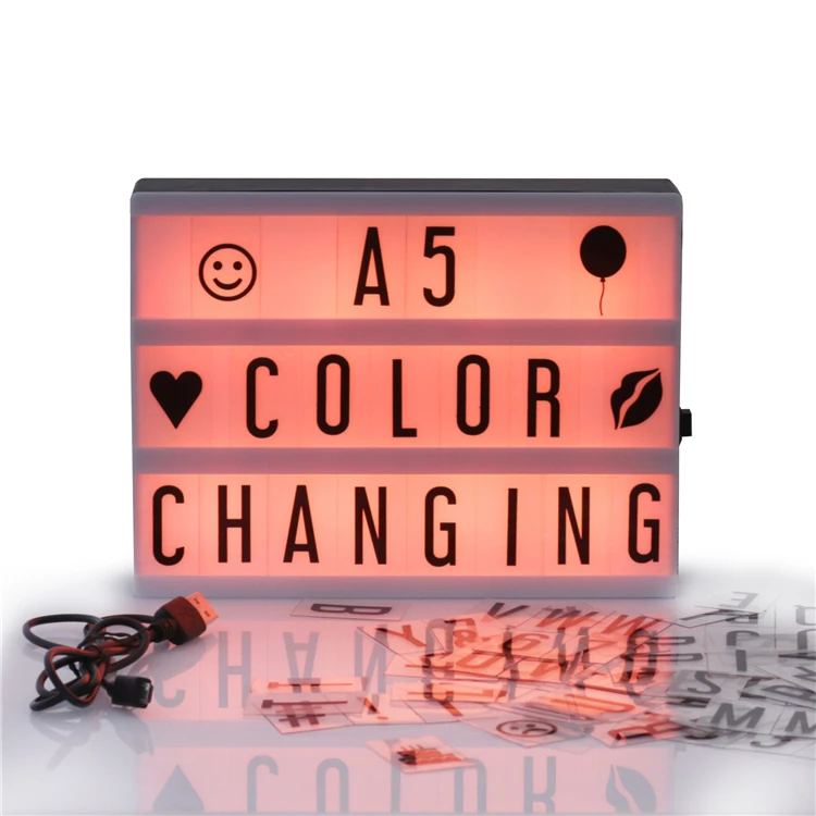 Normal Color Change Party Event Decoration Gift Message Light Cinema Box A5 mini cinema light box