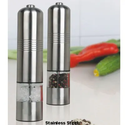 China manufacturing source manufacturersstainless steel electric salt and pepper mill with light with base