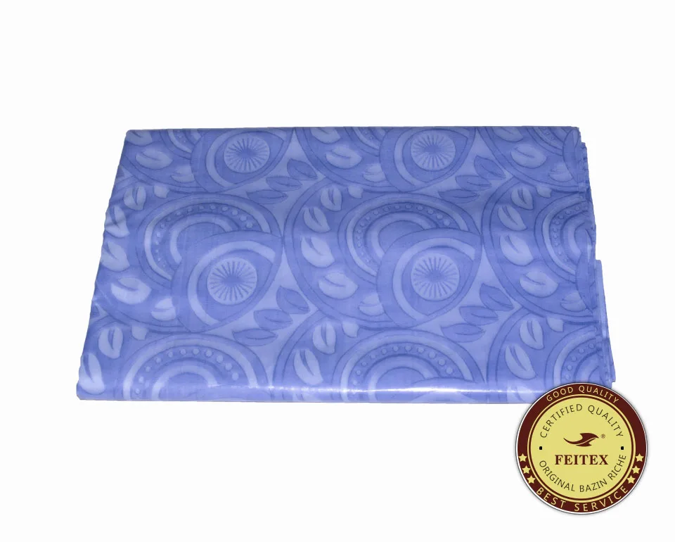 Trade Assurance order Top Quality Sky Blue West African Fabric Fashion Abaya Guinea Brocade Damask Shadda Bazin Riche