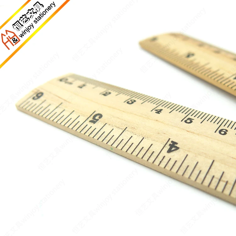 Hot Eco 15cm Wooden Rulers with Centimeters and Inches, Metric Wood Ruler for Students Drafting School Custom Printing