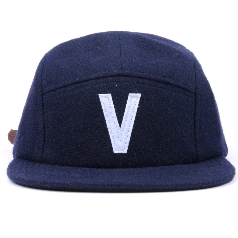 China factory melton wool 5 panel caps in bulk gorras