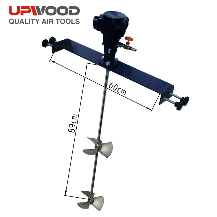 UPWOOD  A411 1/8HP Pneumatic Air Motor ink Agitator , 50 gallon 200L Pneumatic Rung Tank Barrel Mixer for Chemical Tank
