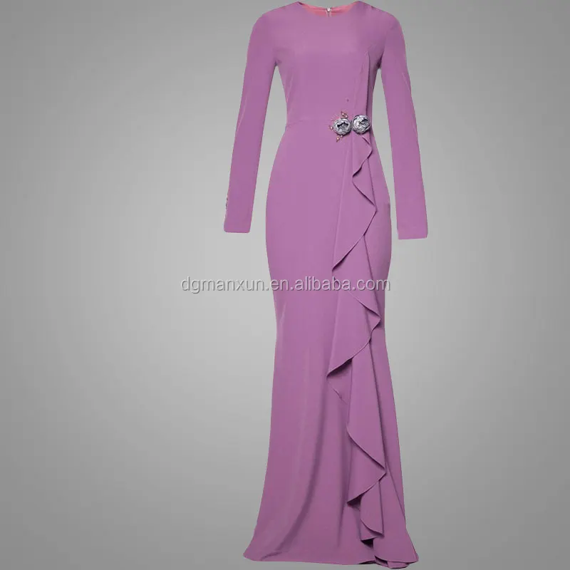 Model Baju Kurung Modern Beauty Elegant Jeseena Dress Purple Peplum Dress