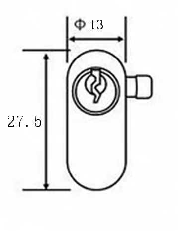 Oval cylinder lock with two cam