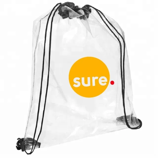 Дешевые Прозрачные сумки из пвх на шнурке