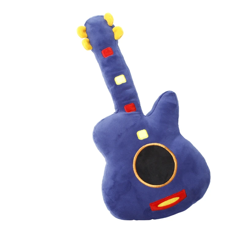 2020 amazon wholesale Free sample OEM ins custom cute soft baby kids stuffed plush animal toys guitar shaped pillow cushion
