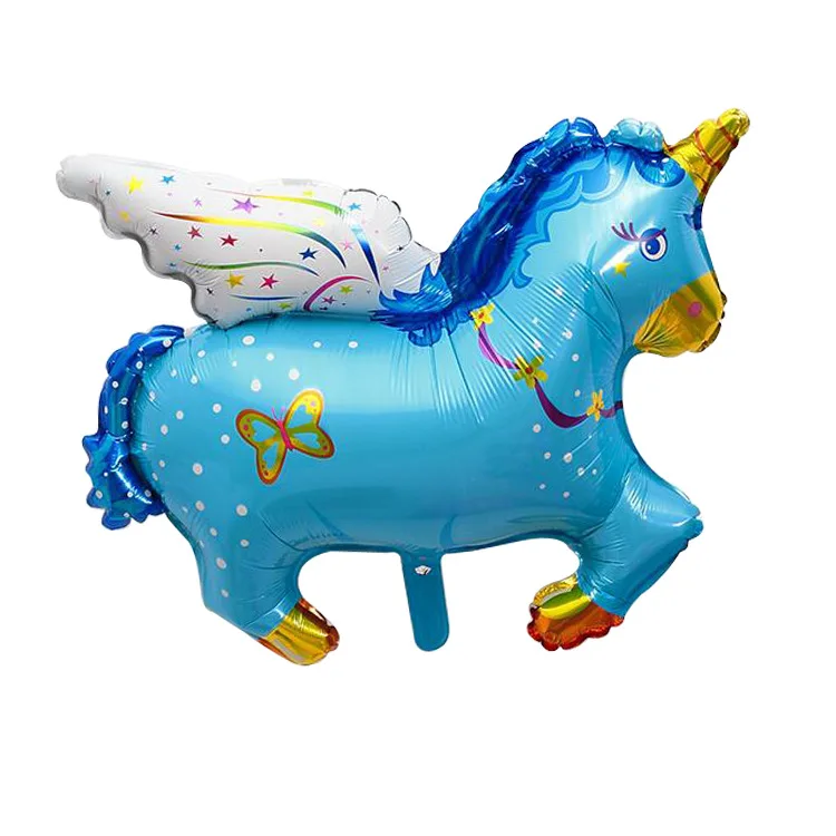 Inflatable mini Large /Medium size pink bule cute cartoon Animal Flying Horse Shape Aluminium Foil Balloon for Decoration Home
