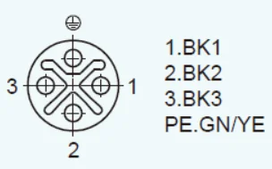 
GSEETECH IP67 M12 S-code Female Straight 90 Degree PRE-MOULDING cable power Connector With Shield Wire 