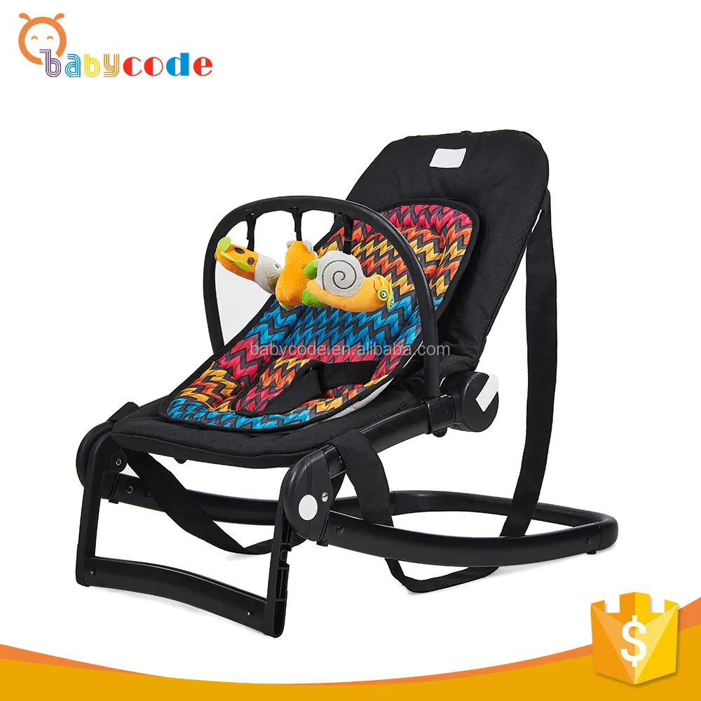
OEM aluminum frame swing function baby chair with sling toys and seat pad 