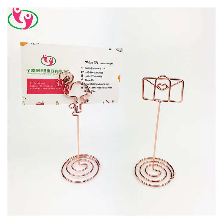 
Metal High Quality Wholesale Custom stand Envelop Flamingo Shaped Memo Clip 