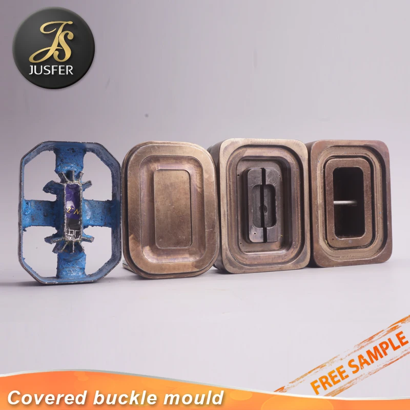 Flat top and back self covered buckle moulds