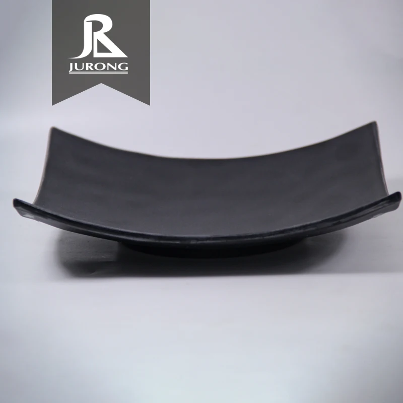 Alibaba wholesale japanese matte black plastic melamine square dinner plate for restaurant wedding