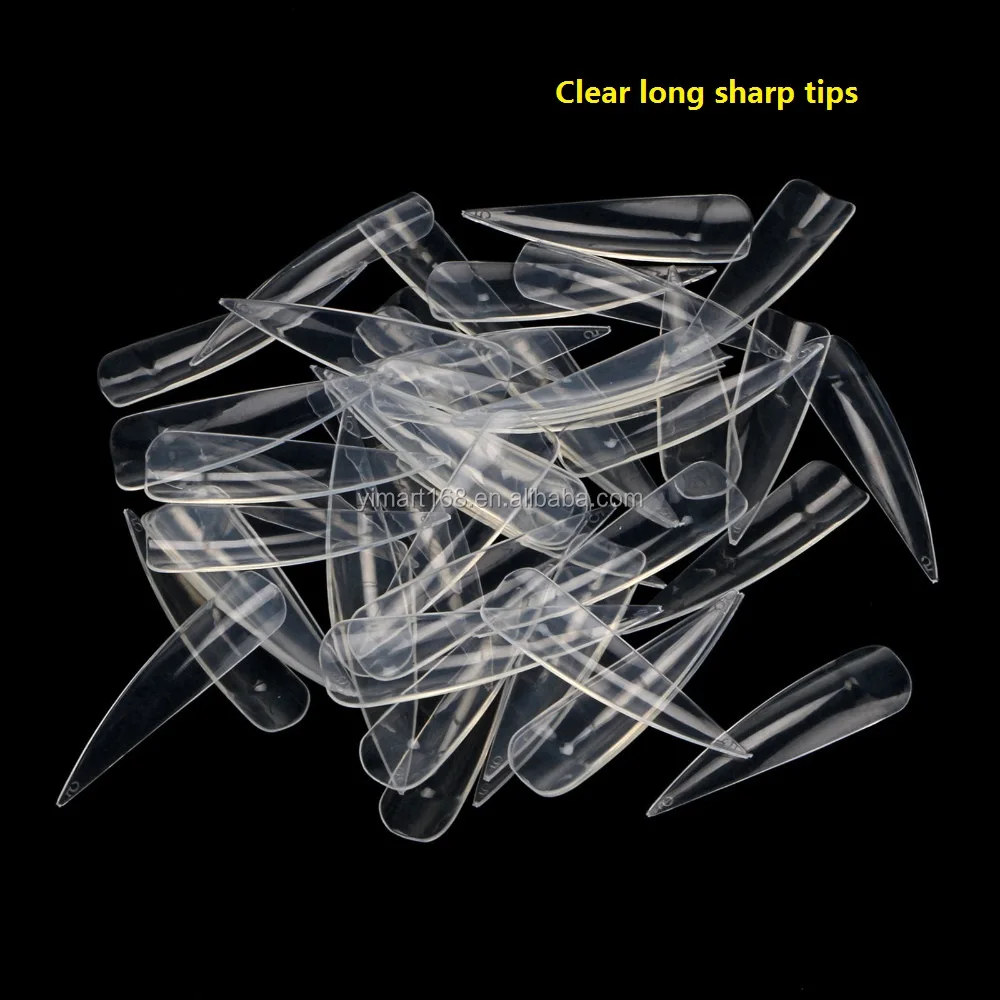 Yimart 500Pcs Acrylic Salon Nails Long Sharp ABS Artificial Nail Art Tips Acrylic Design Press On Nail Short